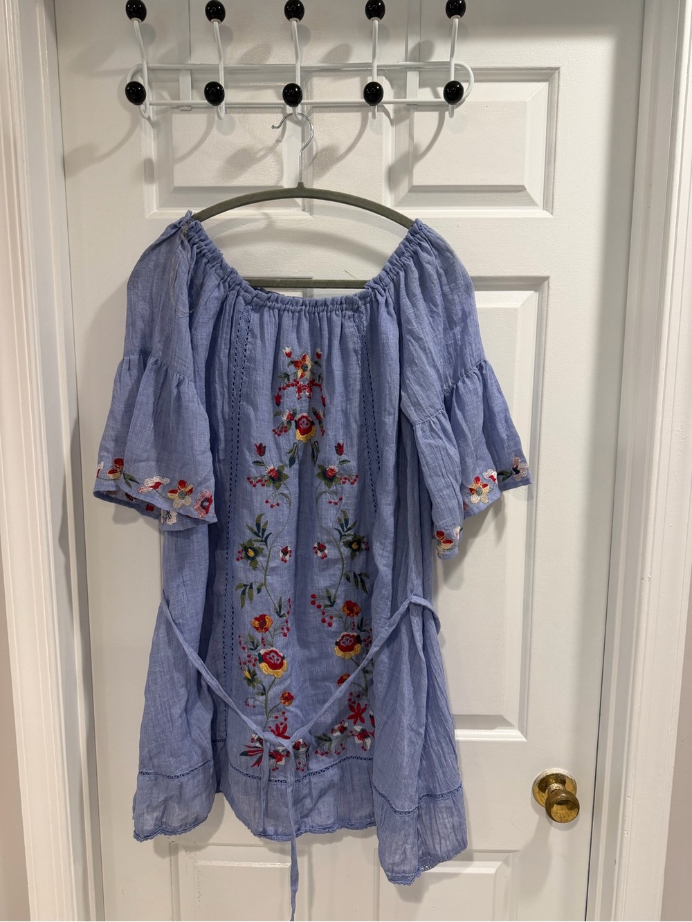 NWT Umgee Boutique BOHO Off Shoulder Light Lined Embroidered Dress Sz L - Picture 1 of 7